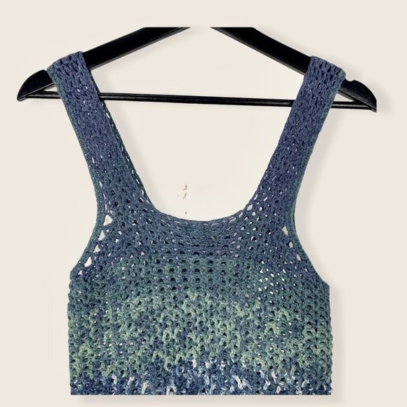 Handmade Loose Knit Sleeveless Babydoll Fit Top, Extra Small - Picture 2 of 6